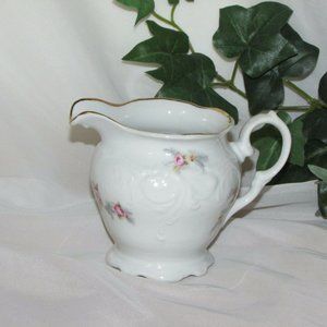 Pretty Vintage Porcelain Creamer WALBRZYCH Poland Floral Cottagecore